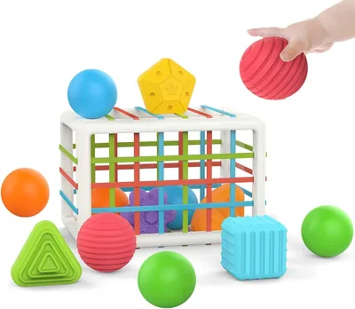 MINGKIDS Montessori Toys for 1 Year Old - Cube & Sensory Shapes, Ball Pit Balls - 75% Off