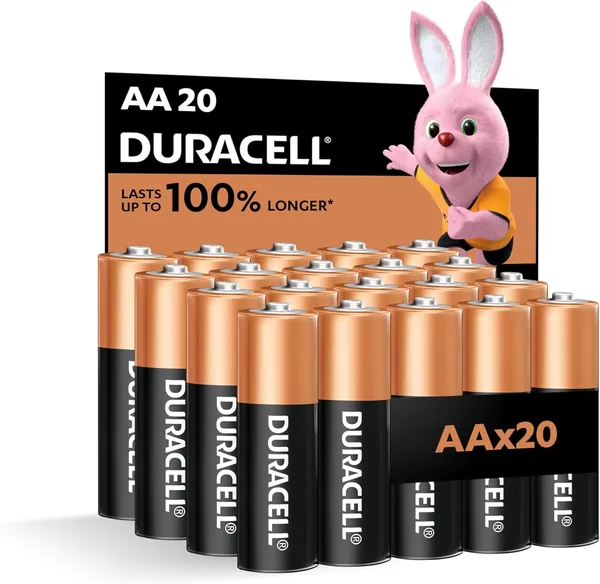 Duracell AA 1.5V Alkaline Batteries Pack of 20