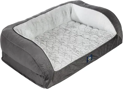 Serta Orthopedic Quilted Couch Dog Bed Slate Gray (Large) Best Deal