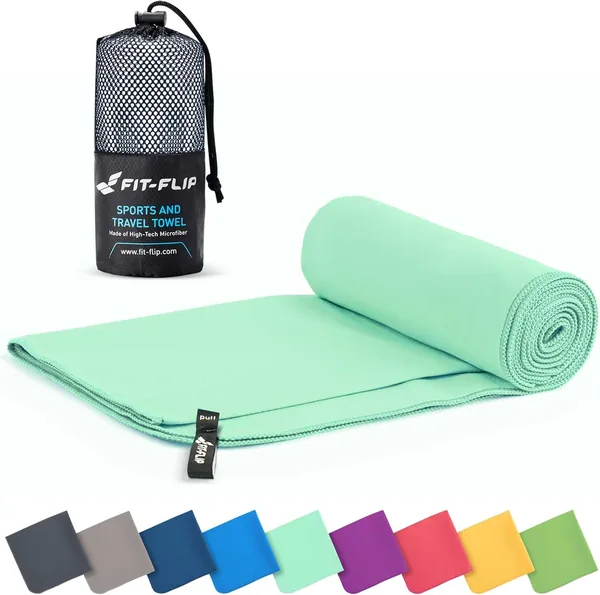 Fit-Flip Microvezelhanddoeken - 12 Kleuren, 8 Groottes - Compact, Ultralicht & Snel Droogend - Sporthanddoek - De Perfecte Deal
