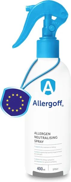 Allergoff Anti-Dust Mite Spray 100% Non-Toxic - Effective for Mattresses and Pillows | Long Action Duration | Mite Control for Allergics