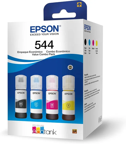 EPSON T544520-BR Compact Kit de Garrafas de Tintas Originais (Magenta, Amarelo, Ciano)