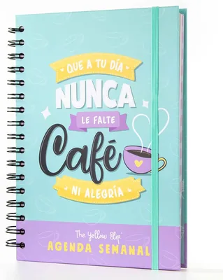 The Yellow Clip - Agenda semanal sin fecha para mujer, con stickers, agenda infinita de pasta dura, 
