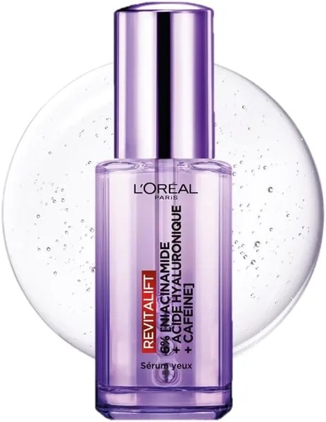 Sérum pour les yeux L'Oréal Paris - Anti-rides, anti-poches et anti-cercles noirs - Avec acide hyaluronique pur et caféine - Innovation