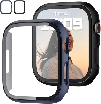 JZK 2 Pack Case with Tempered Glass for Apple Watch 45mm, Best Deal