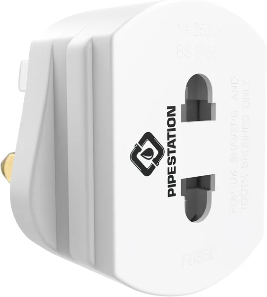 Pipestation Toothbrush and Shaver Adapter Plug UK