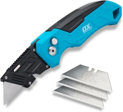 OX TOOLS P224301 Pro Folding Knife - Blue Black