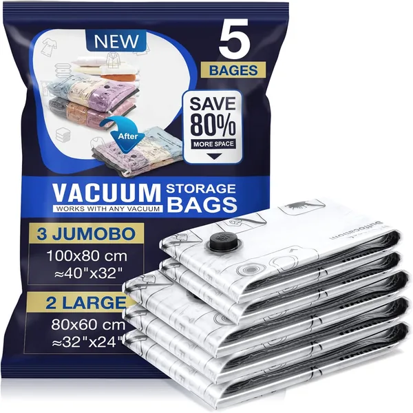 Accenter Empty Bags Clothes 5 Pieces 3XL 100 x 80 cm 2L