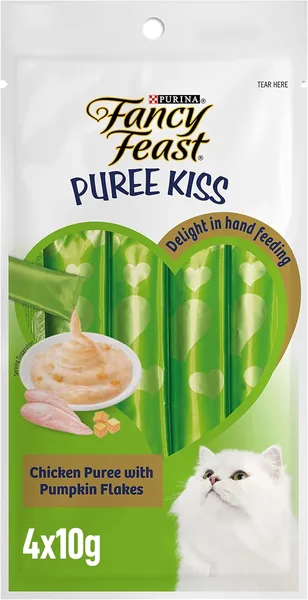 Fancy Feast Puree Kiss Chicken Puree with Pumpkin Flakes 10g x 4