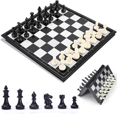 Chess Board Set - Magnetic Pieces & Portable Folding Board