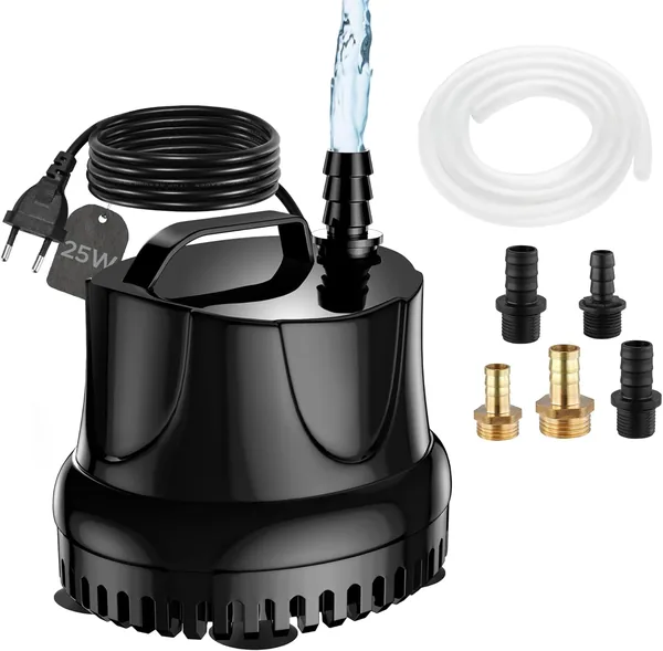 25W Submersible Waterpomp 1500L/H Mini voor Fontaan Zwembad Tuin Visbak Aquarium (Zwart) - Best Deal