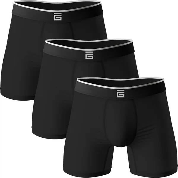 Giovici Mens Boxers Bamboo Anti Chafing Soft Comfortable Boxer Briefs Longer Leg - Boxer Shorts Multipack