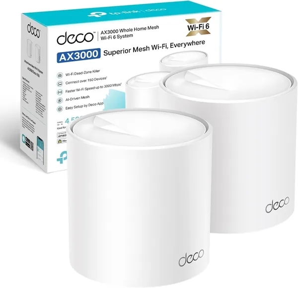 Sistema de Mesh WiFi TP-Link Deco X50, AX3000 Dual Band, Cobertura hasta 420m, Canal de 160MHz, ODFMA, 1024QA - Mejor Oferta