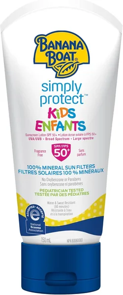 Banana Boat Simply Protect Kids Sunscreen Lotion, SPF 50+