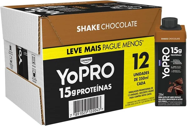 YoPRO Bebida Láctea UHT Chocolate 15g de proteínas 250ml - 12 unidades | 16% Off
