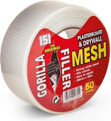 Gorilla Filler Plasterboard Mesh Tape - 50m White