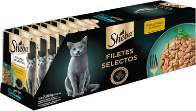 Sheba - Comida Húmeda para Gatos Adultos, Sabor Pavo y Pollo Al Horno, Paquete de 24 Unidades, 85g cada una