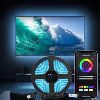 Diife LED TV Strip, Control Inteligente/Bluetooth, Luces para TV de 16 Millones de Colores Cambiantes, Función de Temporizador
