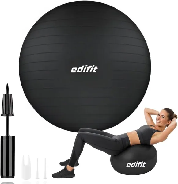 Edifit, Ballon de grossesse, 55/65/75 cm, Swiss Ball, Gym, Pilates, Pompe à gonfler incluse, Matériel de fitness, Gymnastique, Yoga