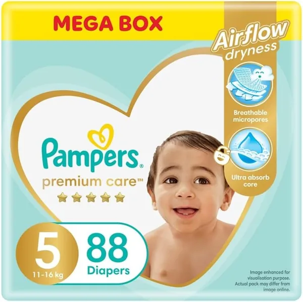Pampers Premium Care Size 3 (6-10 kg) - 120 Nappies, Airflow Skin Comfort - 39% Off