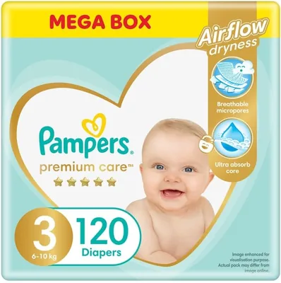 Pampers Premium Care Size 3 (6-10 kg) Nappies, Airflow Skin Comfort - 39% Off