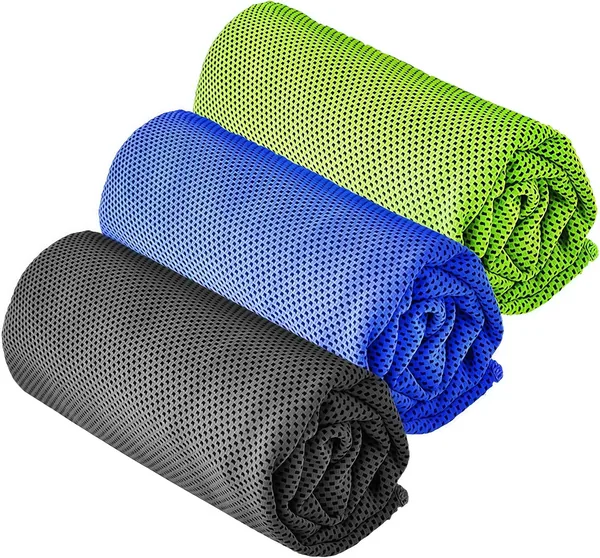 YQXCC Kühlende Tuch, 3er Pack, 120 x 30 cm, Mikrofasertuch für Sofort-Kühlung, Kühle Kälgetuch für Yoga, Golf, Training