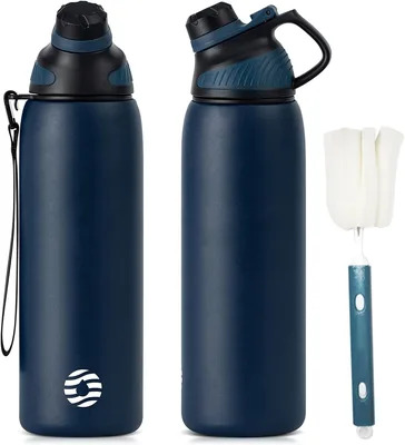 Botella de Acero Inoxidable Fjbottle con Tapón Magnético, 1L, 800 ml, 600 ml, 400 ml Libre de BPA Botella Térmica para Niños