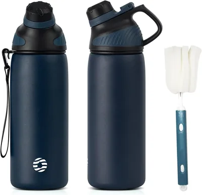 Fjabbottel Roestvrijstalen Sportwaterfles met Magnetische Sluiting - 1500 ml, 1000 ml, 800 ml, 600 ml, 400 ml - BPA Vrij & Lekdicht - Beste Deal