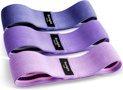 Fasce Elastiche per Fitness, Fasce in Tessuto con 3 Livelli di Resistenza, Non Scivolose per Esercizi Glutei, Yoga e Pilates - Sconto 27%