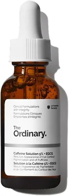 Solución de Cafeína The Ordinary 5% + EGCG, Suero para los Ojos, Descongestionante para Circulos Oscuros y Ojos Fatigados, 30 ml