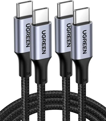 UGREEN 2 Pack 100W USB C to USB C Cable 1M USBC to USBC PD Fast Charging Type C Charger Cable for iP