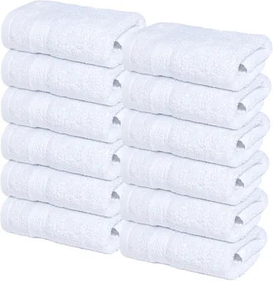 Infinitee Xclusives [12 Pack] White Wash Cloths, Soft & Absorbent, 29% Off