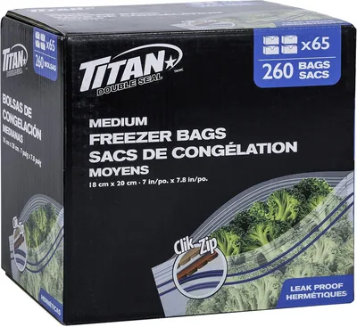 TITAN Freezer Bags 18x20cm - 260 Count Best Deal