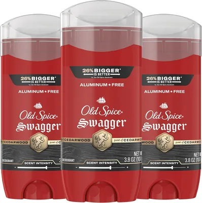 Old Spice Aluminum Free Deodorant Men Swagger Scent 3.8oz Pack of 3 Best Deal