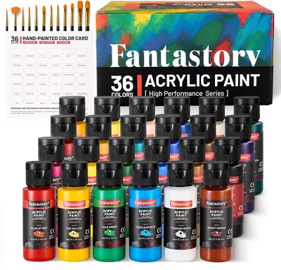 Fantastory 36ml Acrylic Paint Set with Brushes - 10% Off