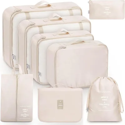 Cubes de rangement pour valise 8 pièces - Organisateur de voyage pour vêtements