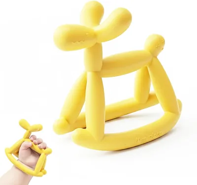 Miraloop Teething Toy for Baby 0-6M, Jellydog Silicone Rocking Teether, Best Deal