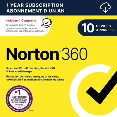 Norton 360 2026 - 55% Off 10 Device Antivirus