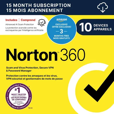 Norton 360 2026 50% Off - 10 Device Antivirus