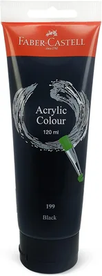 Faber-Castell Acrylic Paint 120ml Black - Save 15%