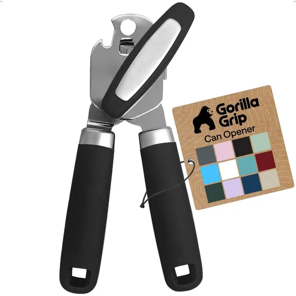 GORILLA GRIP Heavy Duty Stainless Steel Smooth Edge Manual Can Opener and Bottle Openers, US Designed