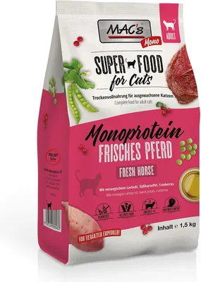 Karma dla kotów Mac's Cat Karma Monoproteina Konie 1,5 kg Bezzbożowa dla Kotów Dorosłych