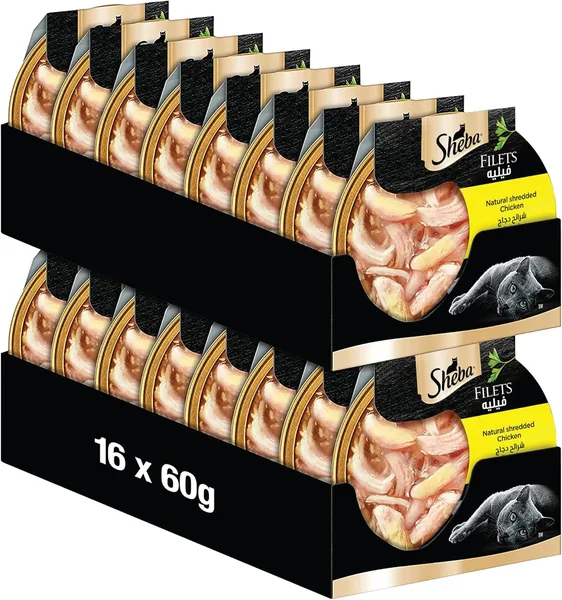 Sheba Filets - Finest Wet Cat Food in Tray - Chicken - 16 x 60 g