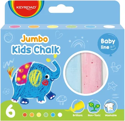 Sch Jumbo Coloured Chalks Box - 6 Colours Best Deal