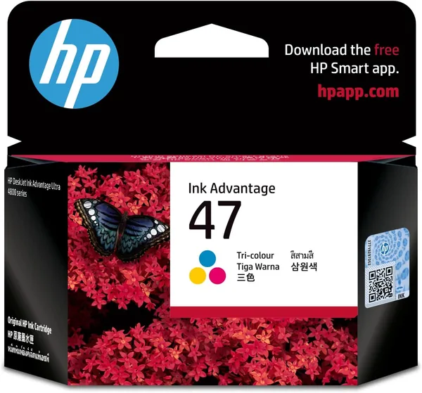HP 47 Original Tri-Color Ultra Ink Advantage Cartridge|Cyan-Magenta-Yellow|700 pages|HP DeskJet UIA 4828, UIA 4927|6ZD61AE
