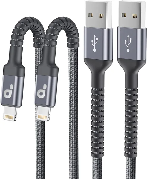 iPhone Charging 1M 2-Pack, iPhone Lightning Cable MFi Certified, Fast Charging, Ultra-Durable USB Charger Cable, Compatible with Apple iPhone 14, 13, 12, 11 Pro Max, XS, XR, X, 8