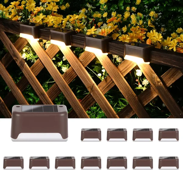 Luces Solares Solpex para Deck al Aire Libre, 12 Unidades, Resistentes al Agua para Vallas, Escaleras, Patios y Caminos