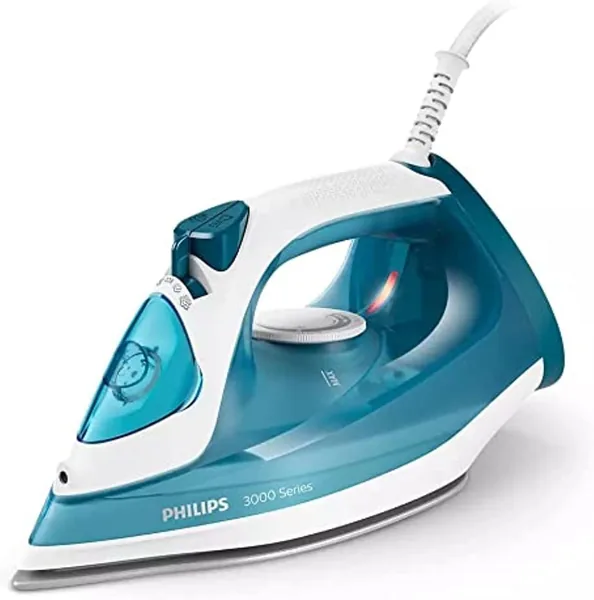 Philips Steam Iron Series 3000-2100W, 140 G Steam Boost, Ceramic, 30g/min Continuous Steam, 300ML, Blue