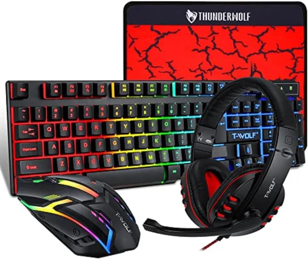 T-Wolf Gaming Combo TF800 Keyboard/Mouse/Headphone/Pad - Best Deal