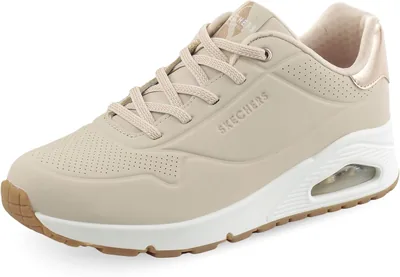 Skechers Dames Uno Shimmer Away Sneaker - Zilver/Zwart - 37